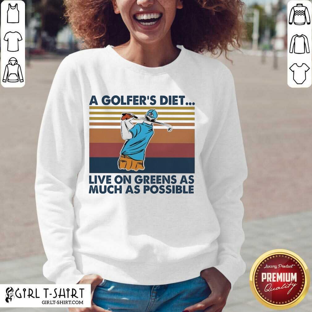 New A Golfers Diet Live On Greens As Much As Possible Vintage Shirt - Image 2