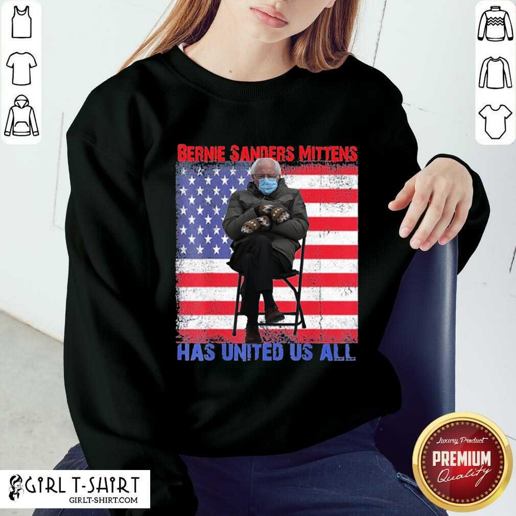 New Bernie Sanders Mittens Sitting Inauguration USA Flag Shirt - Image 4