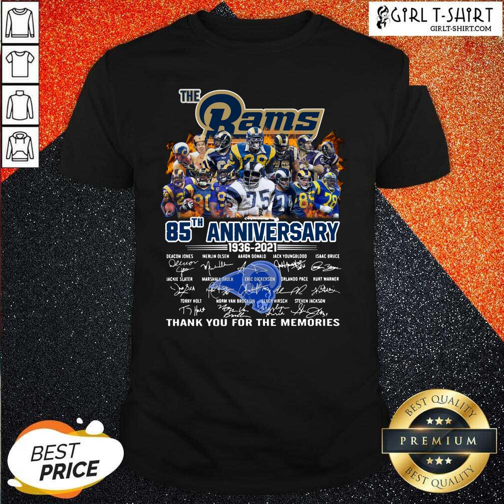 New The Rams 85th Anniversary Thank You The Memories Signatures Shirt