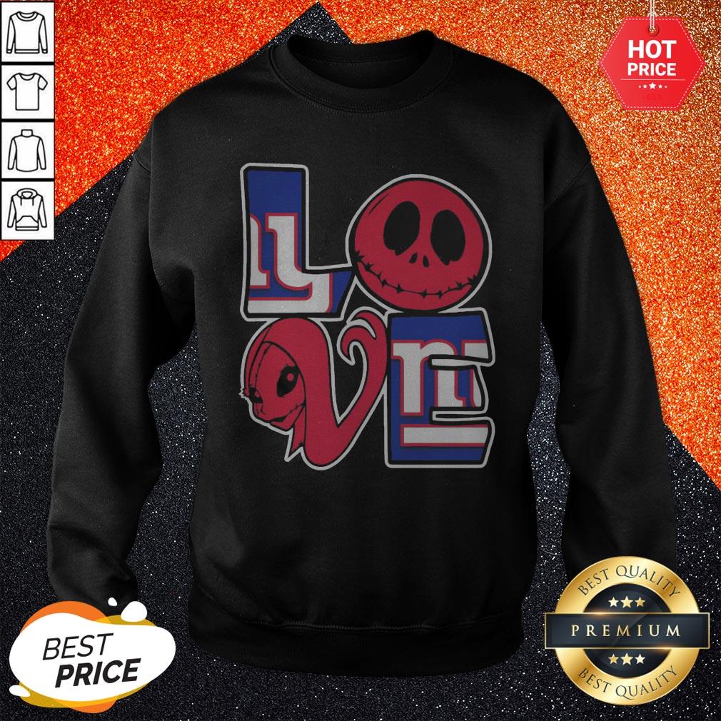 New York Giants Jack Skellington And Sally Love Shirt - Image 3