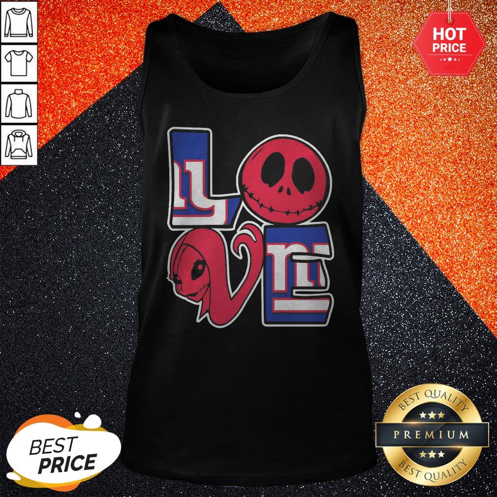 New York Giants Jack Skellington And Sally Love Shirt - Image 2