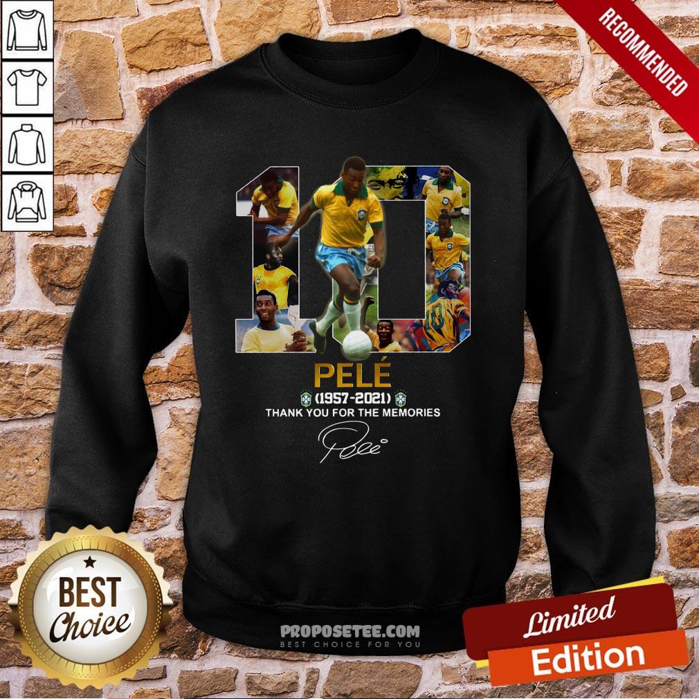 Nice 10 Pele 1957 2021 Thank You For The Memories Signature Shirt - Image 4