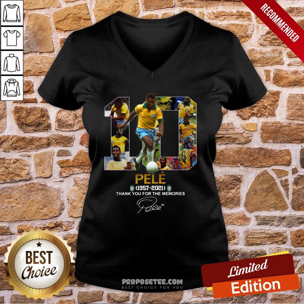 Nice 10 Pele 1957 2021 Thank You For The Memories Signature Shirt - Image 2