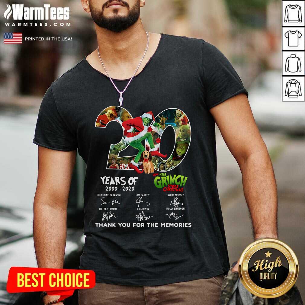 Nice 20 Years How The Grinch Stole Christmas Thank You For The Memories Signatures Shirt - Image 5
