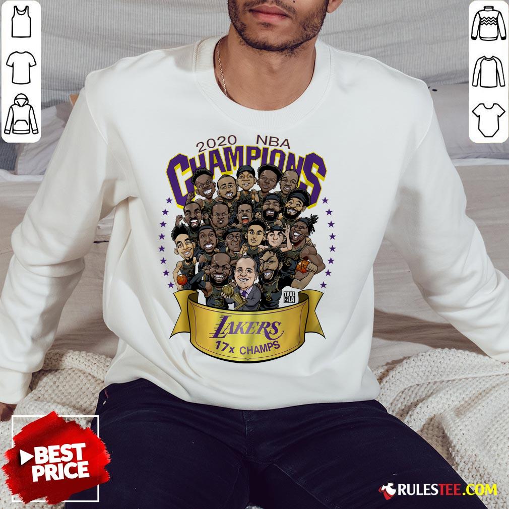 Nice 2020 Nba Champions Los Angeles Lakers 17 Champs Cartoon Shirt - Image 5