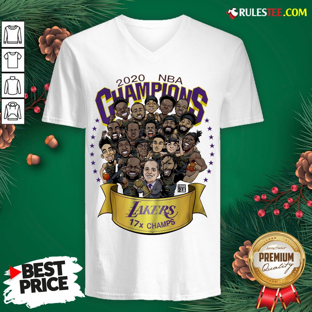 Nice 2020 Nba Champions Los Angeles Lakers 17 Champs Cartoon Shirt - Image 3