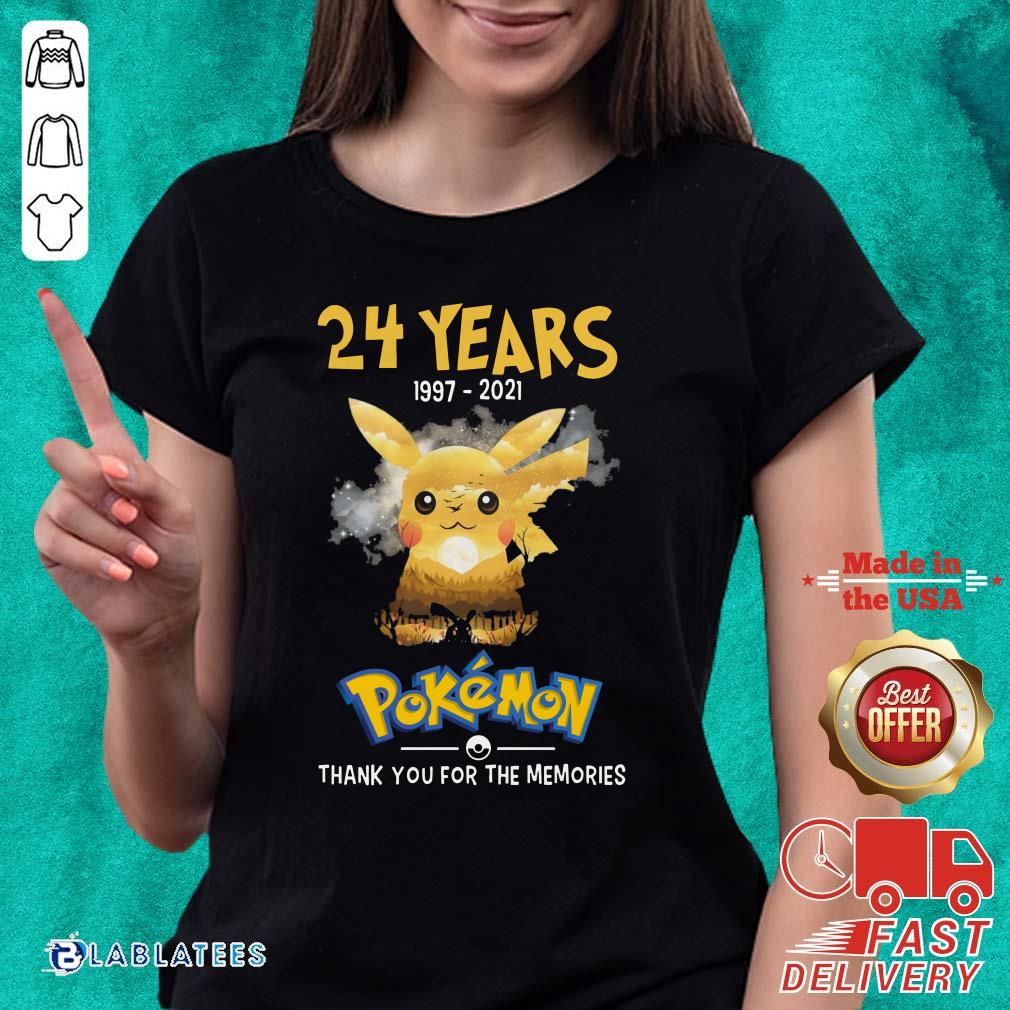 Nice 24 Years 1997 2021 Pokemon Thank You For The Memories Shirt - Image 3