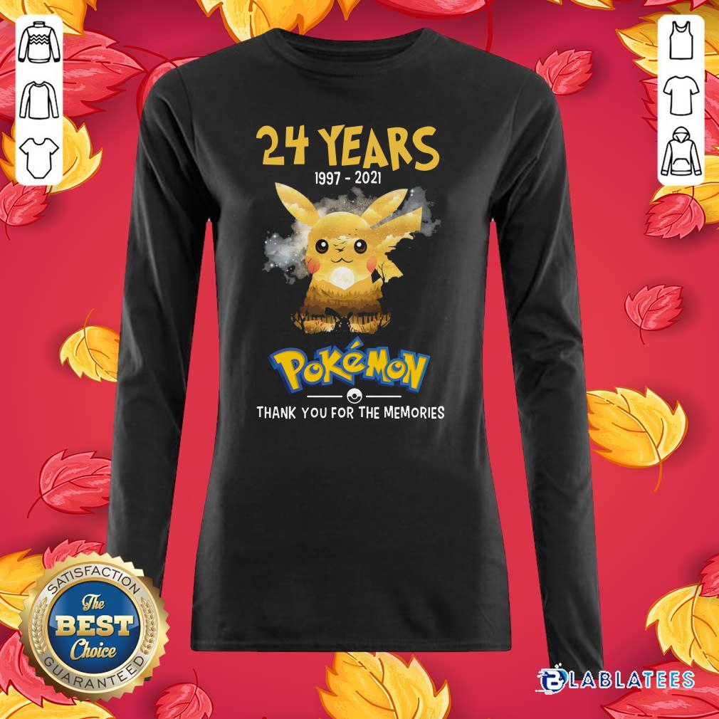 Nice 24 Years 1997 2021 Pokemon Thank You For The Memories Shirt - Image 2