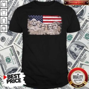 Nice 45th Added Rushmore American Flag Shirt