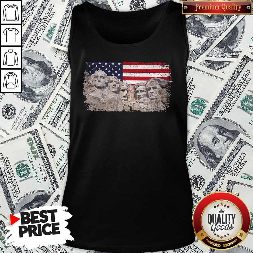Nice 45th Added Rushmore American Flag Shirt - Image 4