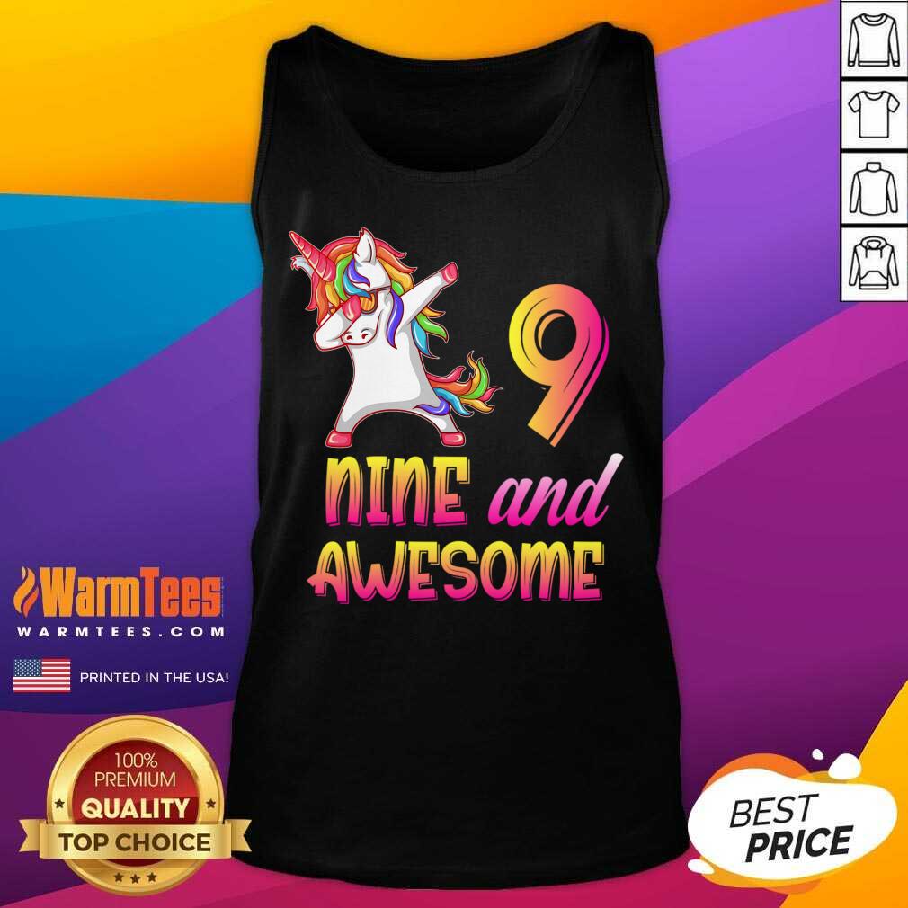 Nice 9th Birthday Girl Gift, 9 Year Old Girl Birthday, Nine And Awesome Shirt - Image 5