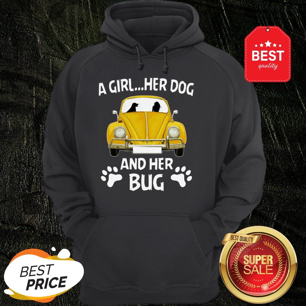 Nice A Girl Her Dog And Her Bug Volkswagen Beetle Shirt - Image 5