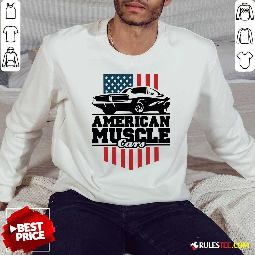 Nice American Muscle Cars Flag Shirt - Image 5