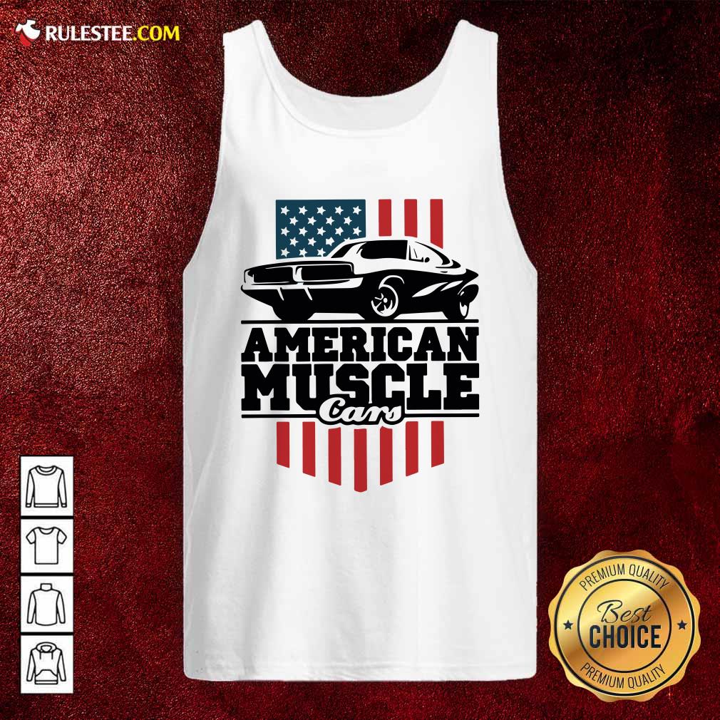 Nice American Muscle Cars Flag Shirt - Image 4