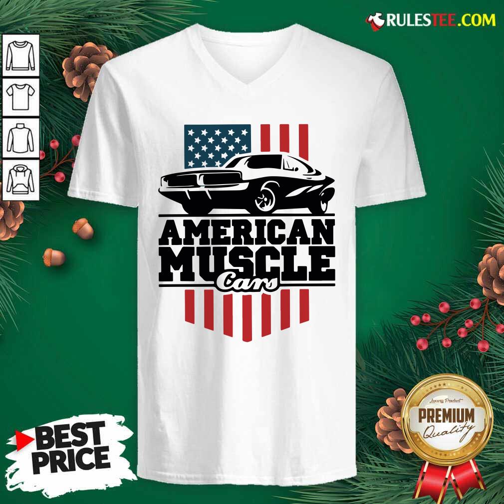 Nice American Muscle Cars Flag Shirt - Image 3