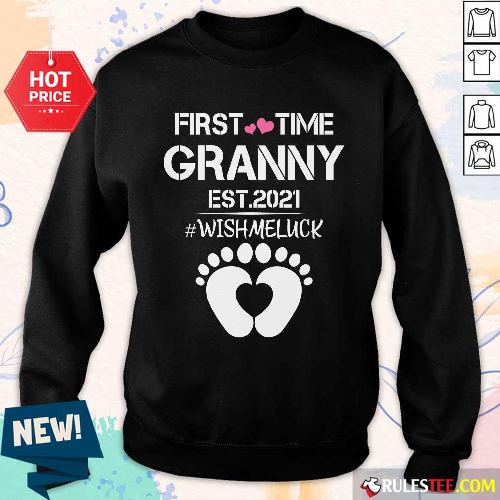 Nice Baby Foots First Time Grandma Est 2020 Wish Me Luck Shirt - Image 5