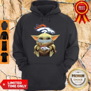 Alternative view of Nice Baby Yoda Face Mask Hug Denver Broncos Tee Shirt