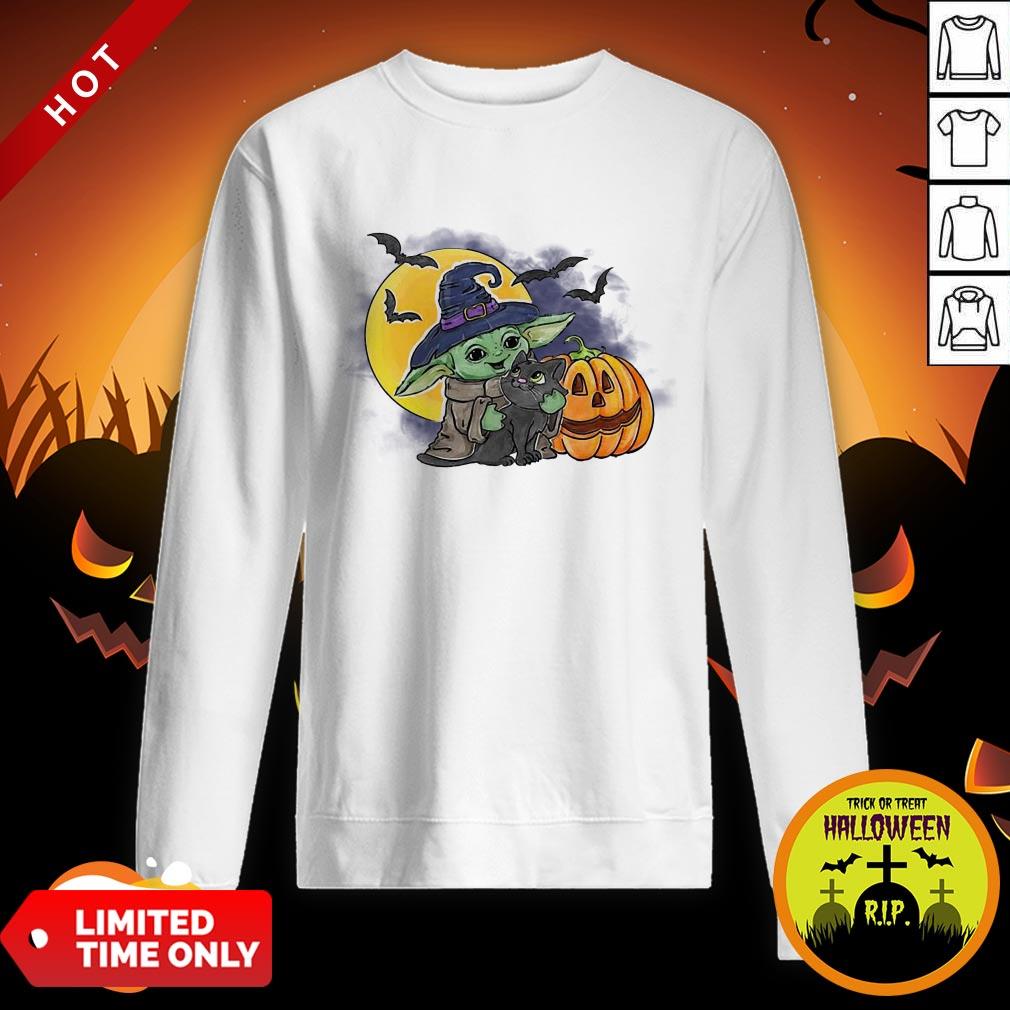 Nice Baby Yoda Hug Cat Halloween Shirt - Image 4