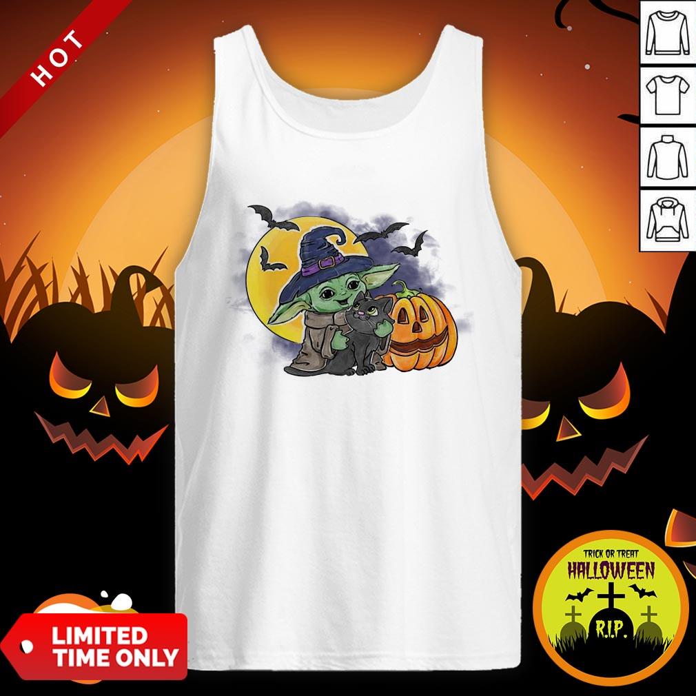 Nice Baby Yoda Hug Cat Halloween Shirt - Image 3