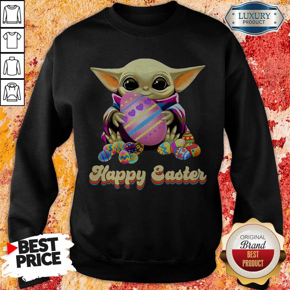 Nice Baby Yoda Hug Easter Egg Happy Easter Shirt - Image 2