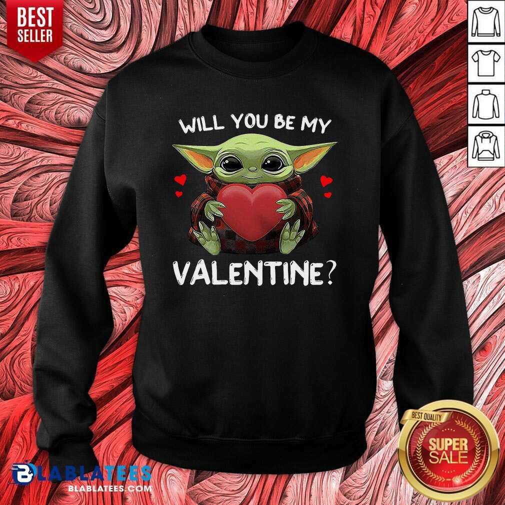 Nice Baby Yoda Hug Heart Will You Be My Valentine Shirt - Image 3