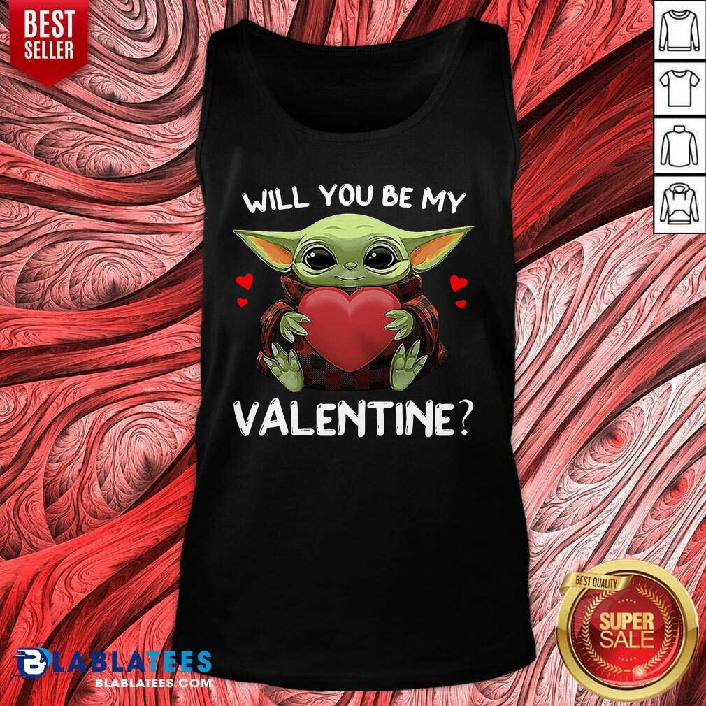 Nice Baby Yoda Hug Heart Will You Be My Valentine Shirt - Image 2