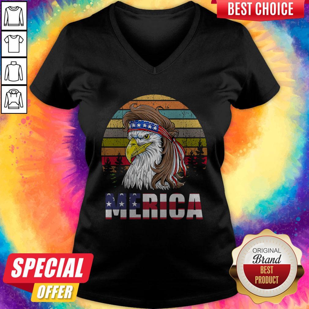 Nice Bald Eagle Merica Vintage 4th Of July Shirt - Image 2