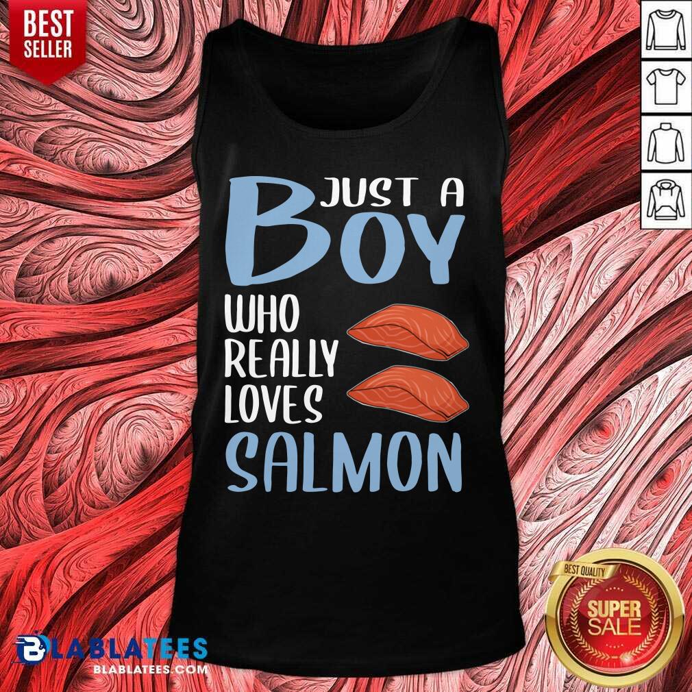 Nice BBQ Just A Boy Who Really Loves Salmon Shirt - Image 4