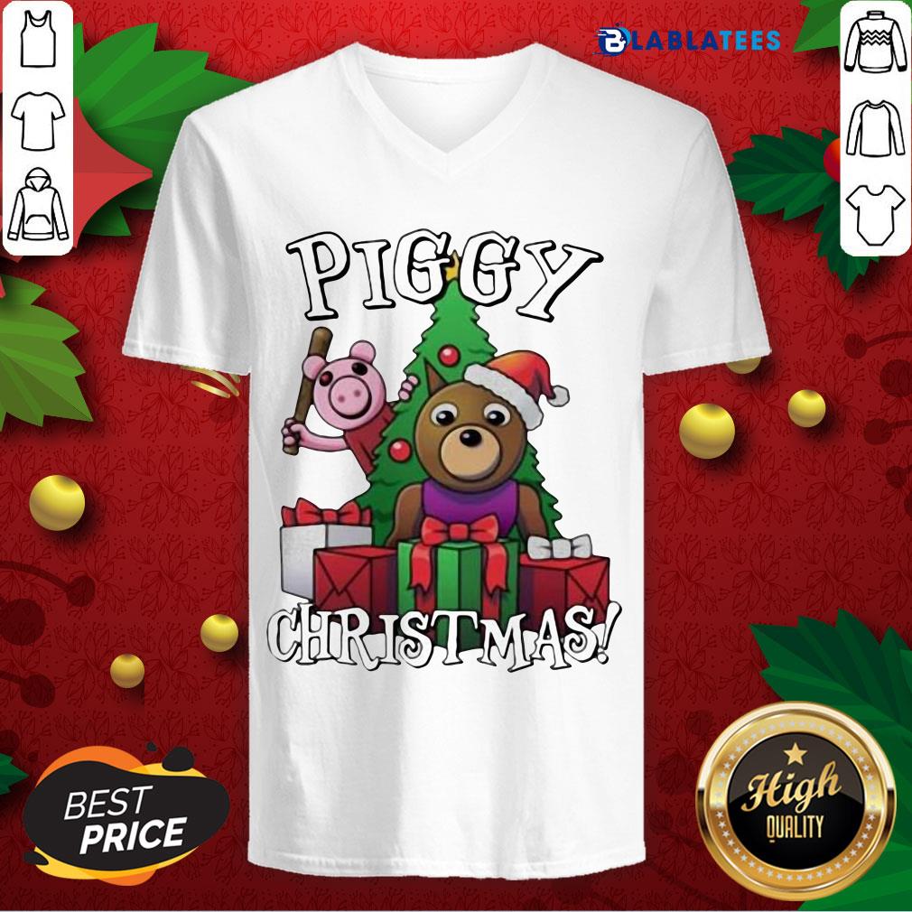 Nice Bear And Pig Piggy Christmas Shirt - Image 3