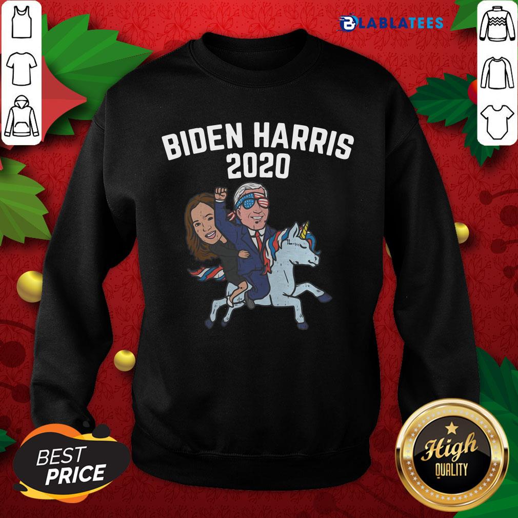 Nice Biden Harris 2020 Unicorn Funny Joe Kamala Politics Democrat Tee Shirt - Image 5