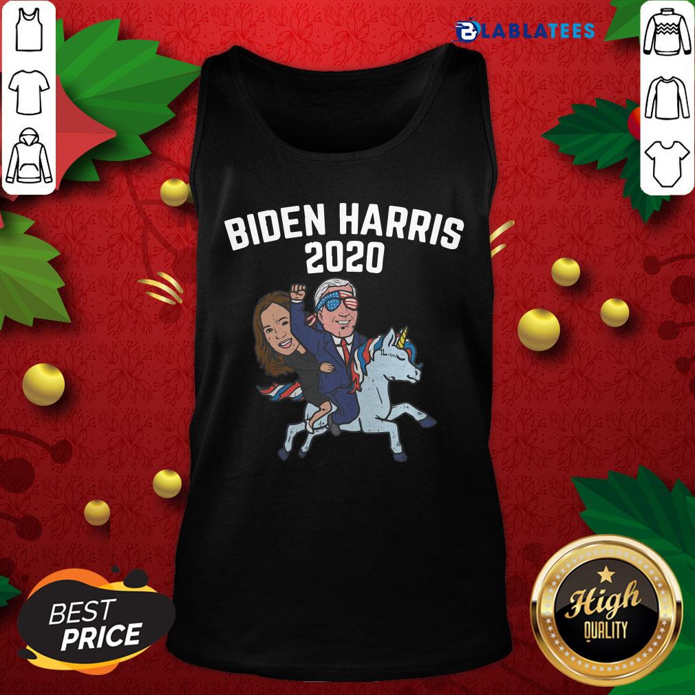 Nice Biden Harris 2020 Unicorn Funny Joe Kamala Politics Democrat Tee Shirt - Image 4
