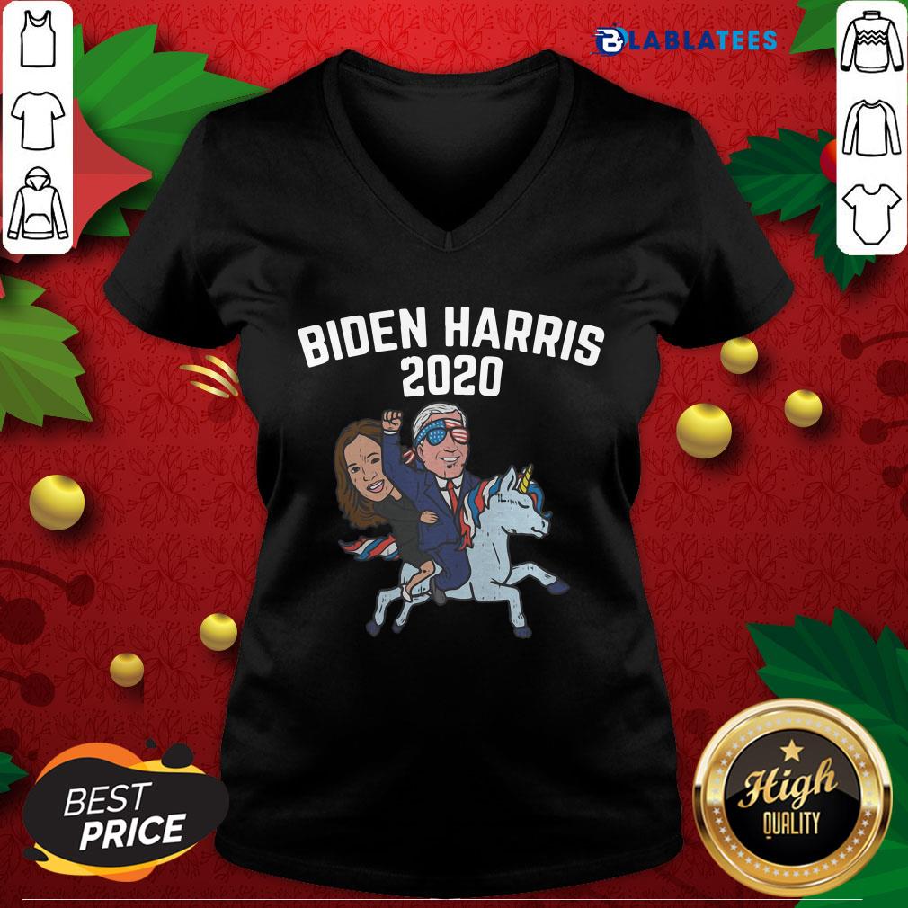 Nice Biden Harris 2020 Unicorn Funny Joe Kamala Politics Democrat Tee Shirt - Image 3