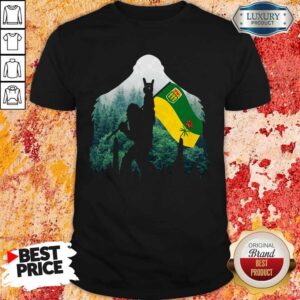 Nice Bigfoot Saskatchewan Flag In The Forest Shirt