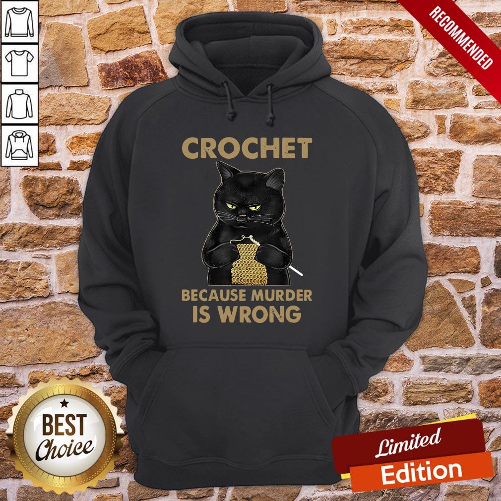 Nice Black Cat Crochet Because Murder Is Wrong Shirt - Image 5