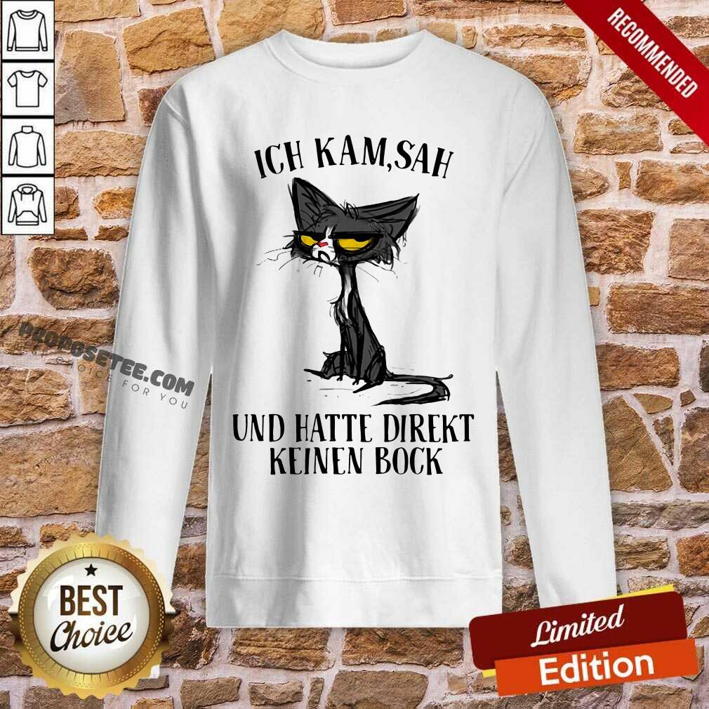 Nice Black Cat Ich Kam Sah Und Hatte Direkt Keinen Bock Shirt - Image 5