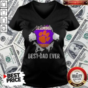 Alternative view of Nice Blood Inside Me Clemson Tigers Football Best Dad Ever Shirt