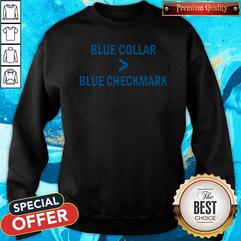Nice Blue Collar Blue Checkmark Shirt - Image 2