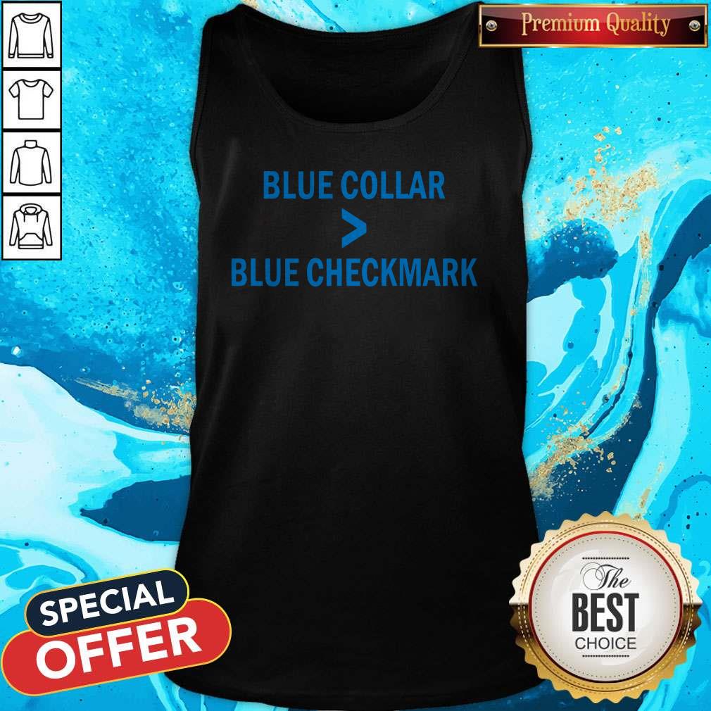 Nice Blue Collar Blue Checkmark Shirt - Image 5