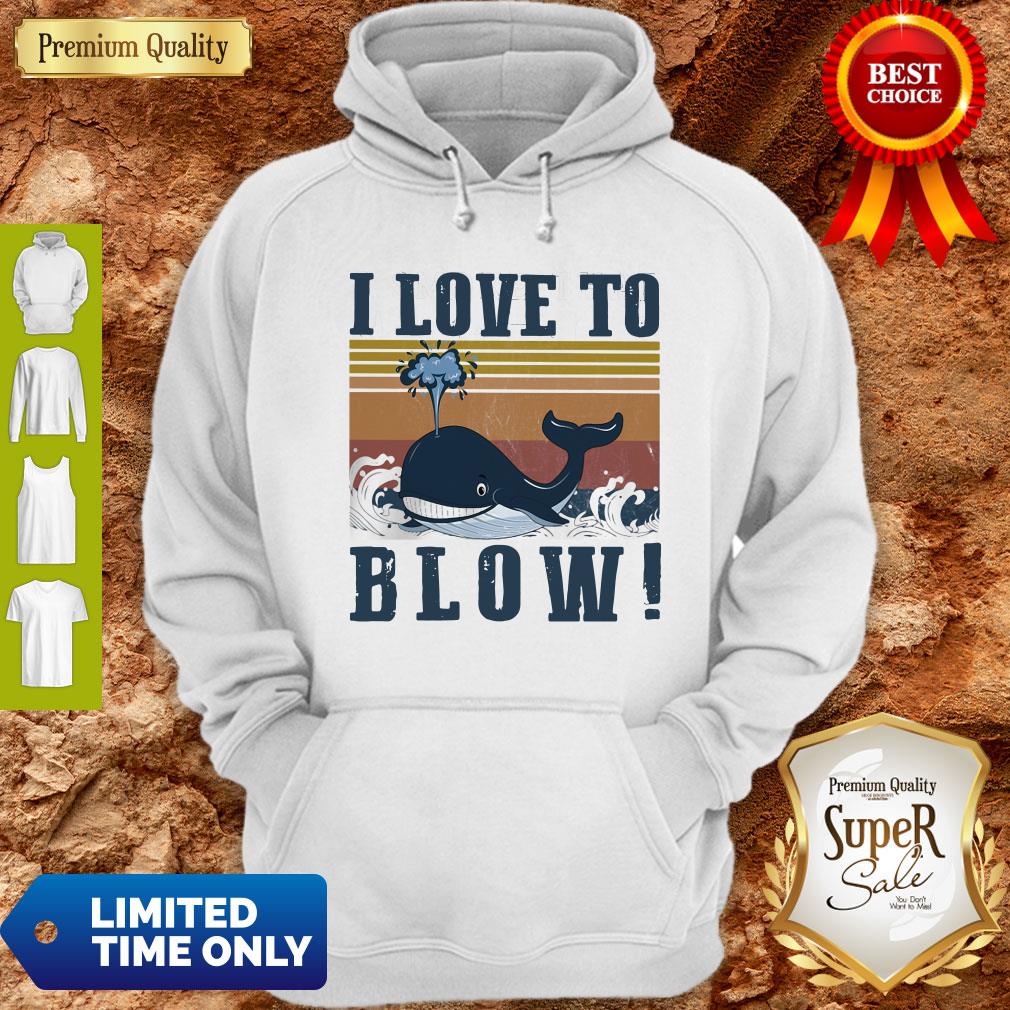 Nice Blue Whale I Love To Blow Vintage Shirt - Image 2