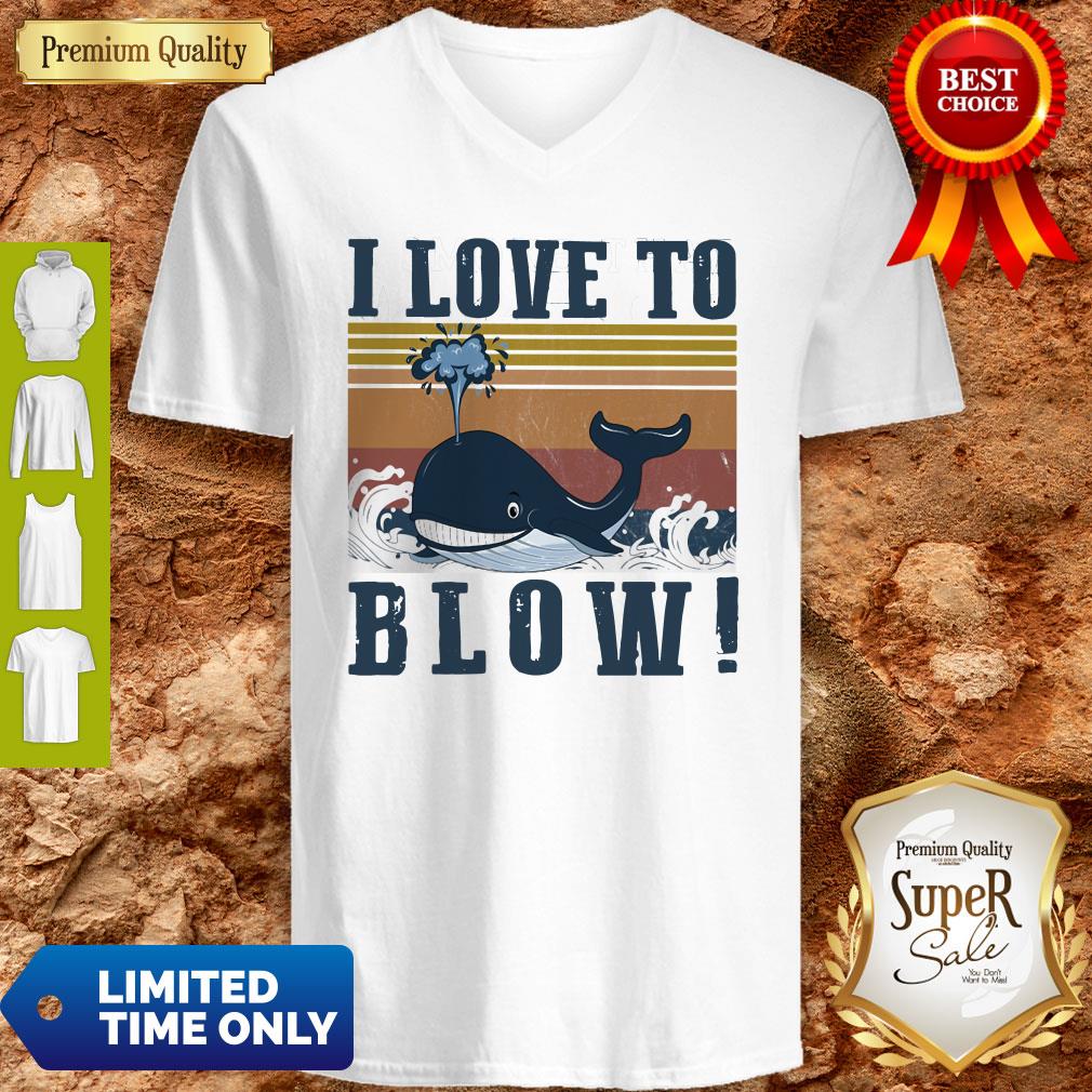 Nice Blue Whale I Love To Blow Vintage Shirt - Image 3