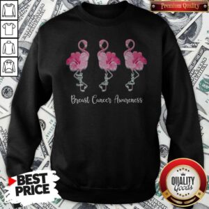 Alternative view of Nice Breast Cancer Awareness Faith Hope Love Flamingo Shirt