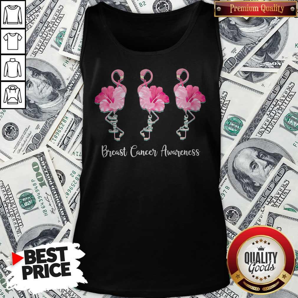 Nice Breast Cancer Awareness Faith Hope Love Flamingo Shirt - Image 5