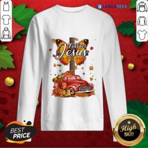 Alternative view of Nice Car Pumpkin Cross Butterfly Fall For Jesus He Never Leaves Wonderful Fall Shirt