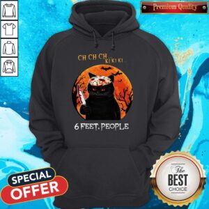 Alternative view of Nice Ch Ch Ch Ki Ki Ki 6 Feet People Black Cat Horror Halloween Moon Shirt