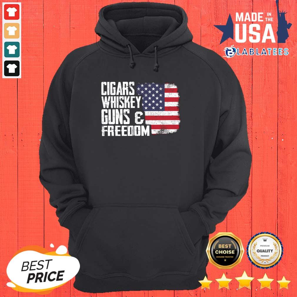 Nice Cigars Whiskey Guns And Freedom American Flag Shirt - Image 2