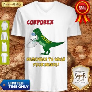 Alternative view of Nice Corporex T-rex Remember To Wash Your Hands Covid-19 Shirt
