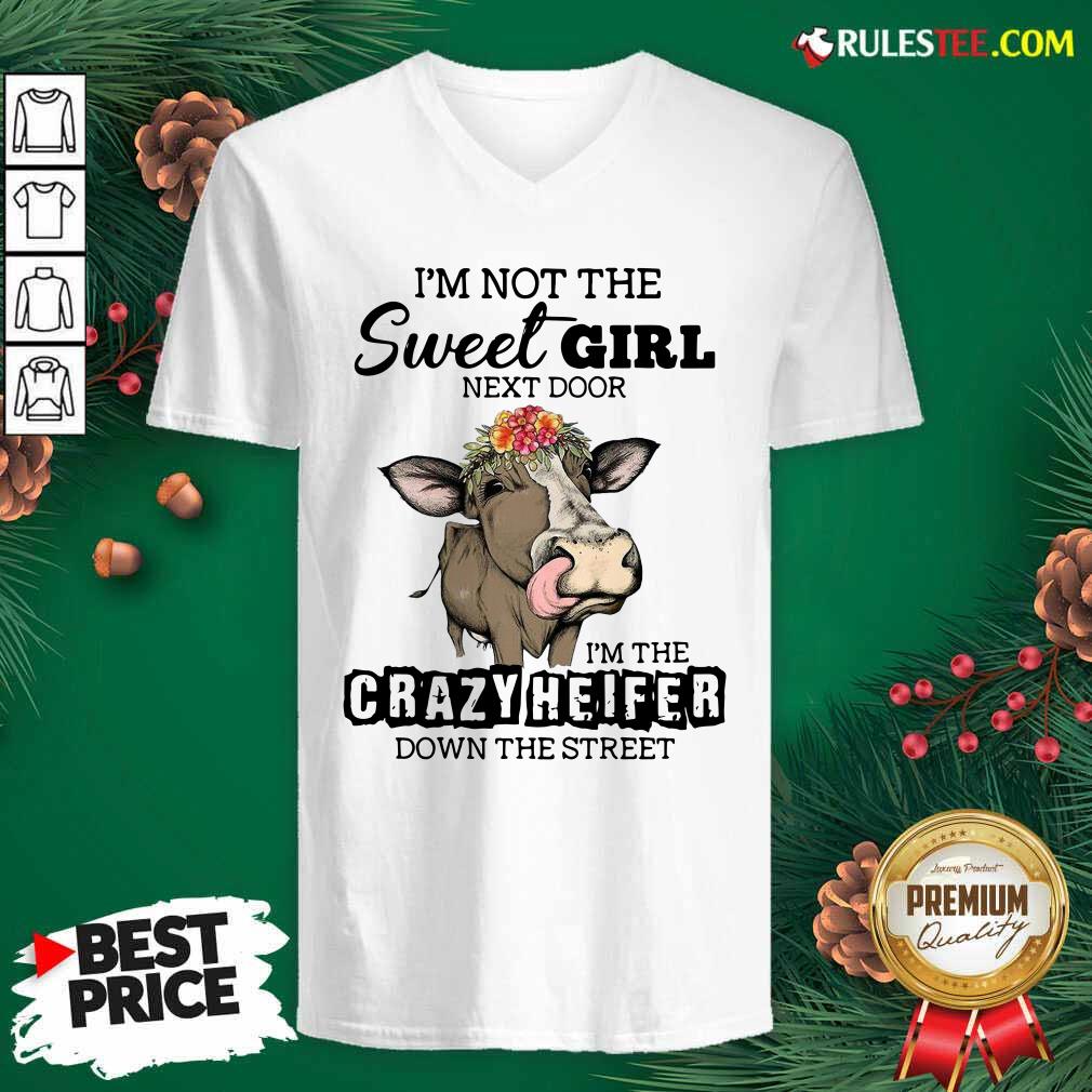 Nice Cow Im Not The Sweet Girl Next Door Im The Crazy Heifer Down The Street Shirt - Image 3