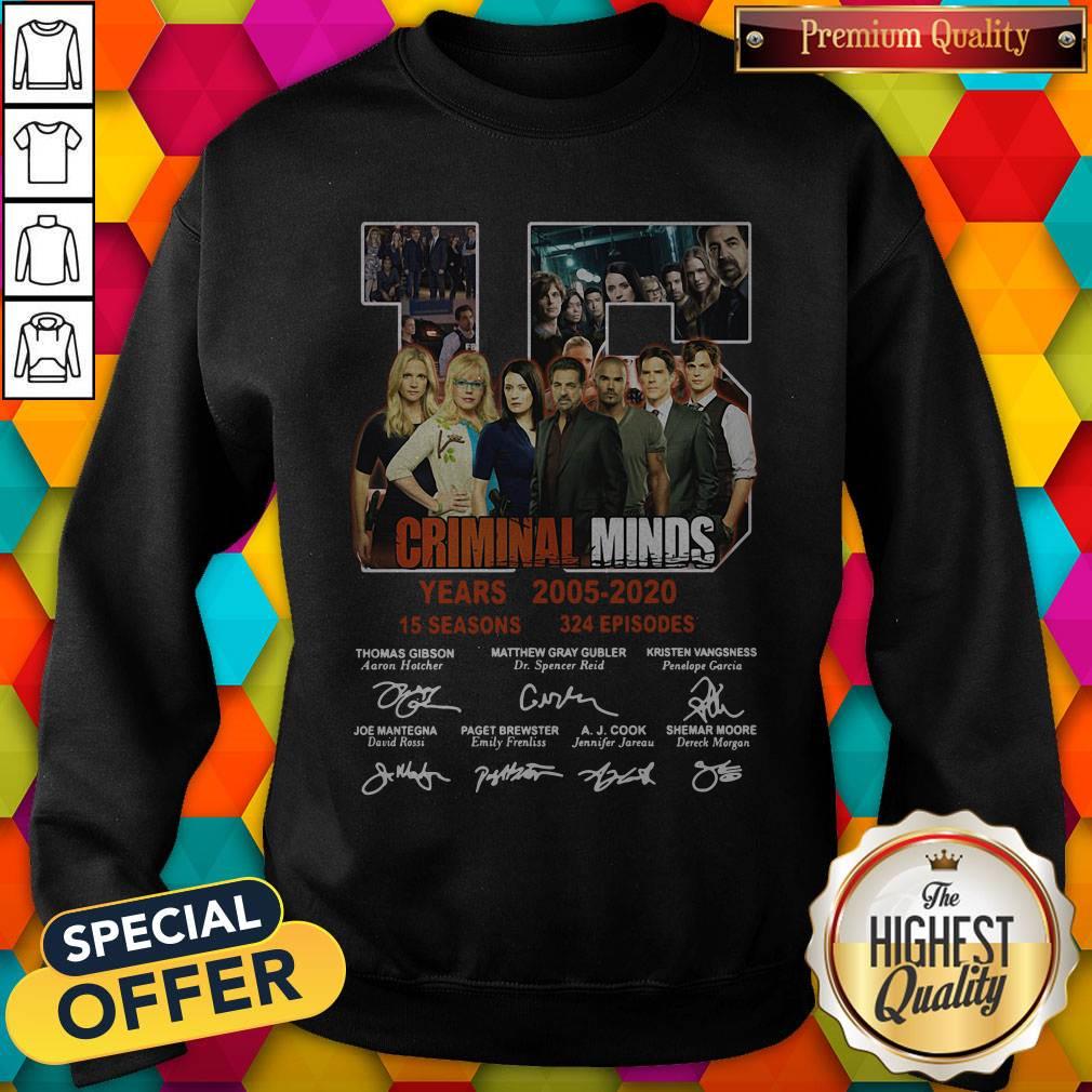 Nice Criminal Minds 15 Years 2005 2020 15 Seasons 324 Episodes Signature Shirt - Image 5