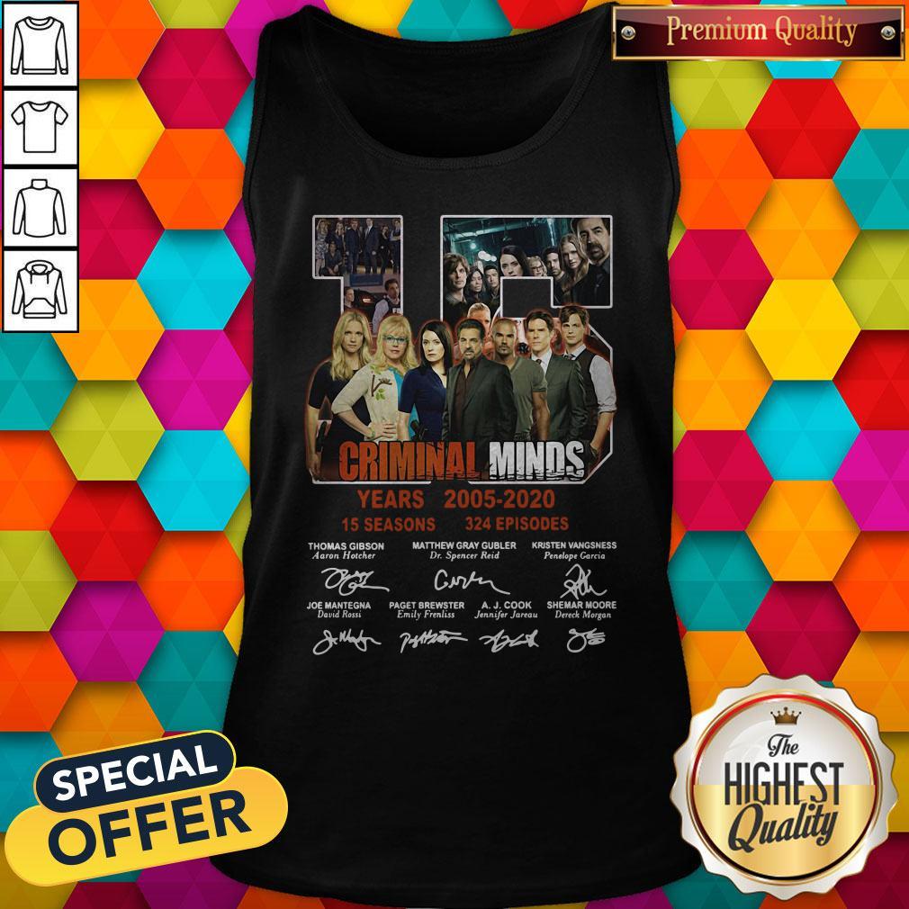 Nice Criminal Minds 15 Years 2005 2020 15 Seasons 324 Episodes Signature Shirt - Image 2