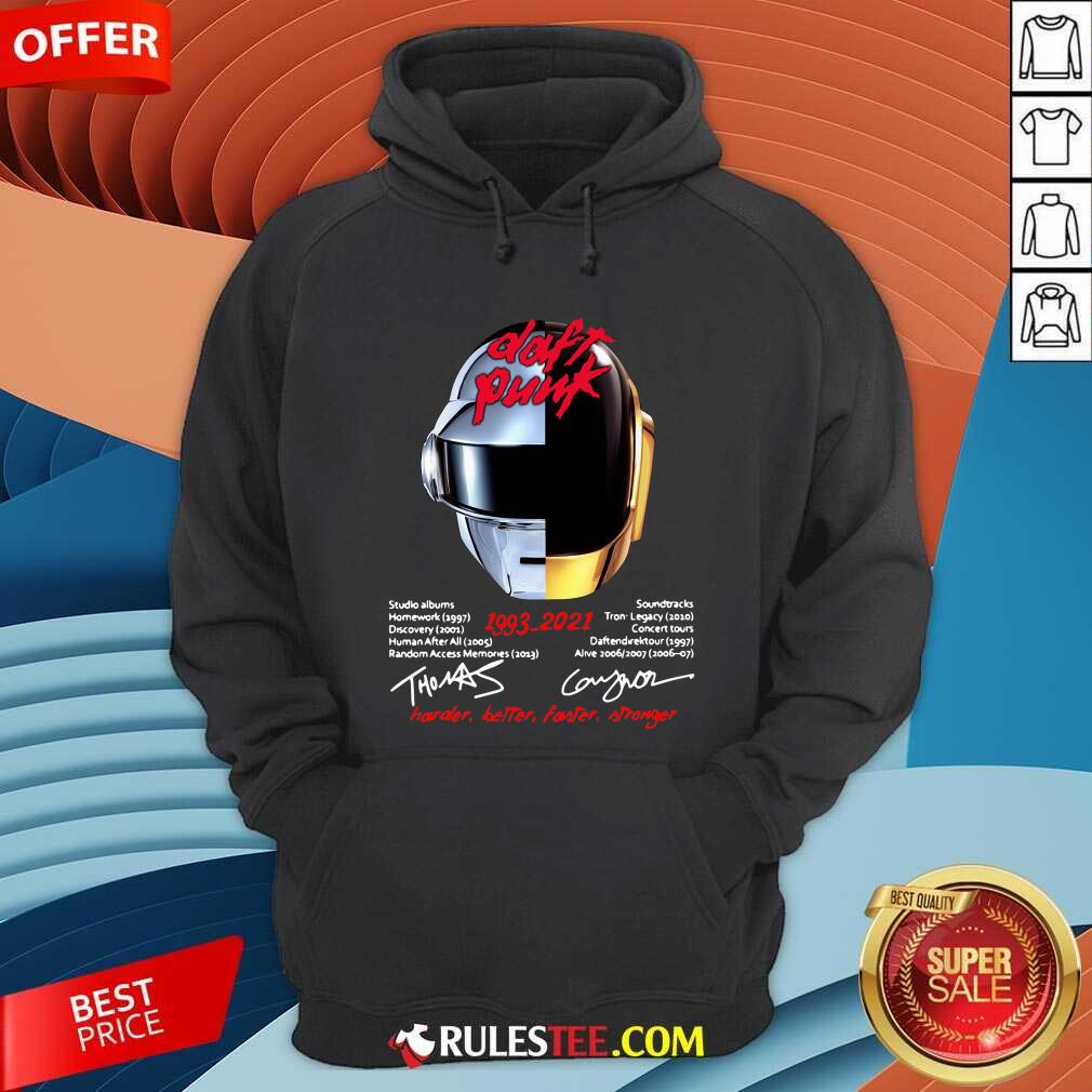 Nice Daft Punk 1993 2021 Harder Better Faster Stronger Signatures Shirt - Image 2